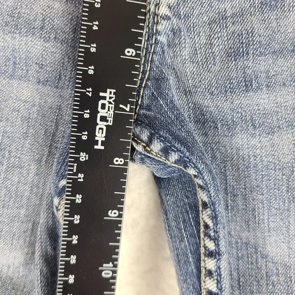 Silver Jeans Womens 30‎ Blue Santorini Capri Distress Light Wash Denim